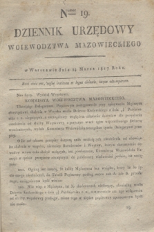 Dziennik Urzędowy Woiewodztwa Mazowieckiego. 1817, nr 19 (24 marca) + dod.