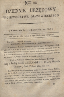 Dziennik Urzędowy Woiewodztwa Mazowieckiego. 1817, nr 22 (14 kwietnia)