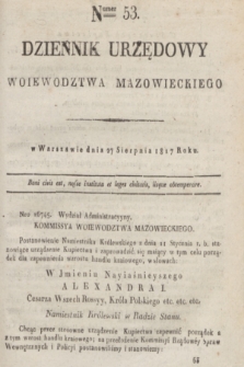 Dziennik Urzędowy Woiewodztwa Mazowieckiego. 1817, nr 53 (27 sierpnia) + dod.