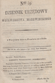 Dziennik Urzędowy Woiewodztwa Mazowieckiego. 1817, nr 59 (23 września) + dod.