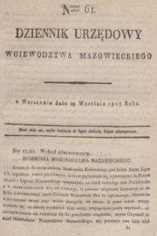 Dziennik Urzędowy Woiewodztwa Mazowieckiego. 1817, nr 61 (29 września) + dod.