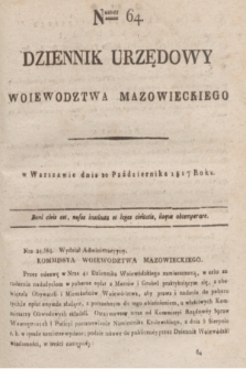 Dziennik Urzędowy Woiewodztwa Mazowieckiego. 1817, nr 64 (20 października) + dod.