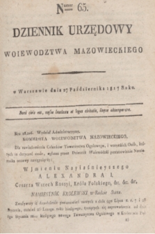 Dziennik Urzędowy Woiewodztwa Mazowieckiego. 1817, nr 65 (27 października)