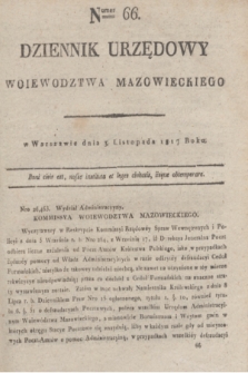 Dziennik Urzędowy Woiewodztwa Mazowieckiego. 1817, nr 66 (3 listopada) + dod.