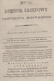 Dziennik Urzędowy Woiewodztwa Mazowieckiego. 1817, nr 70 (26 listopada)