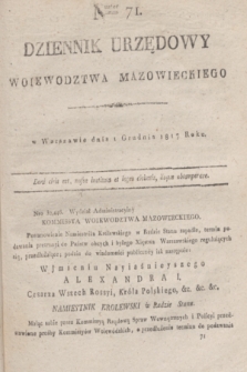 Dziennik Urzędowy Woiewodztwa Mazowieckiego. 1817, nr 71 (1 grudnia) + dod.