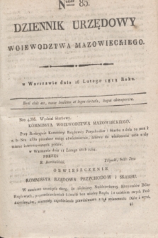 Dziennik Urzędowy Woiewodztwa Mazowieckiego. 1818, nr 85 (16 lutego) + dod.