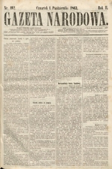 Gazeta Narodowa. 1863, nr 192