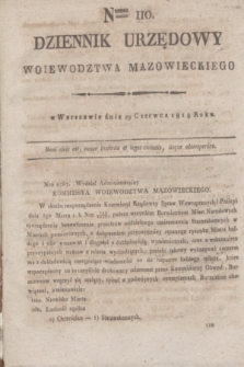 Dziennik Urzędowy Woiewodztwa Mazowieckiego. 1818, nr 110 (29 czerwca) + dod.