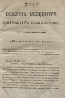 Dziennik Urzędowy Woiewodztwa Mazowieckiego. 1818, nr 115 (27 lipca) + dod.