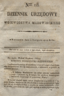 Dziennik Urzędowy Woiewodztwa Mazowieckiego. 1818, nr 118 (12 sierpnia)