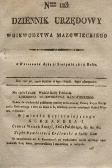 Dziennik Urzędowy Woiewodztwa Mazowieckiego. 1818, nr 123 (31 sierpnia) + dod.