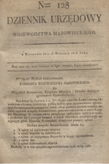 Dziennik Urzędowy Woiewodztwa Mazowieckiego. 1818, nr 128 (23 września) + dod.