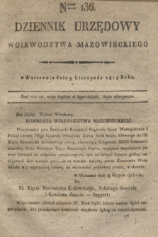 Dziennik Urzędowy Woiewodztwa Mazowieckiego. 1818, nr 136 (9 listopada) + dod.
