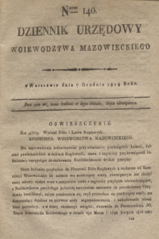 Dziennik Urzędowy Woiewodztwa Mazowieckiego. 1818, nr 140 (7 grudnia) + dod.