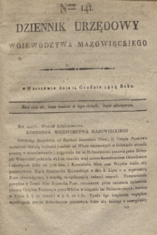 Dziennik Urzędowy Woiewodztwa Mazowieckiego. 1818, nr 141 (14 grudnia) + dod.