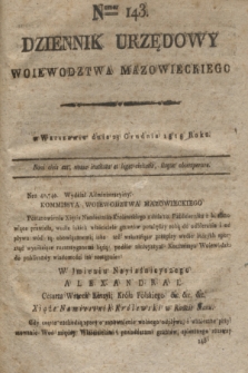 Dziennik Urzędowy Woiewodztwa Mazowieckiego. 1818, nr 143 (28 grudnia) + dod.