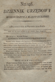 Dziennik Urzędowy Woiewództwa Mazowieckiego. 1819, nr 146 (18 stycznia) + dod.