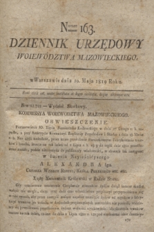Dziennik Urzędowy Woiewództwa Mazowieckiego. 1819, nr 163 (10 maja) + dod.