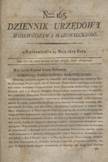 Dziennik Urzędowy Woiewództwa Mazowieckiego. 1819, nr 165 (24 maja) + dod.