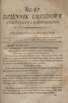 Dziennik Urzędowy Woiewództwa Mazowieckiego. 1819, nr 167 (7 czerwca) + dod.