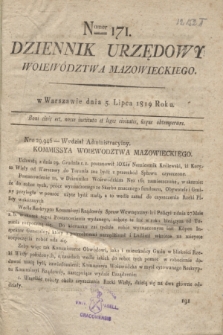 Dziennik Urzędowy Woiewództwa Mazowieckiego. 1819, nr 171 (5 lipca) + dod.