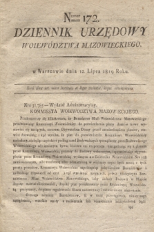 Dziennik Urzędowy Woieództwa Mazowieckiego. 1819, nr 172 (12 lipca)