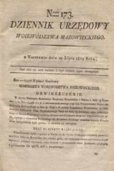 Dziennik Urzędowy Woiewództwa Mazowieckiego. 1819, nr 173 (19 lipca) + dod.