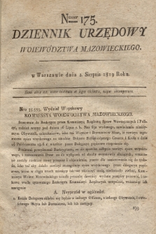 Dziennik Urzędowy Woiewództwa Mazowieckiego. 1819, nr 175 (2 sierpnia) + dod.