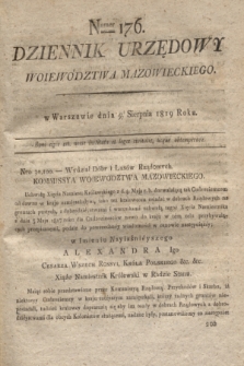 Dziennik Urzędowy Woiewództwa Mazowieckiego. 1819, nr 176 (9 sierpnia) + dod.