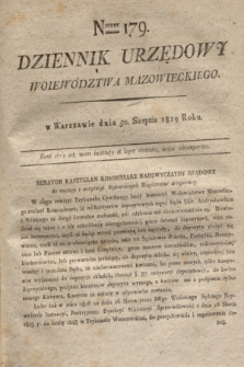 Dziennik Urzędowy Woiewództwa Mazowieckiego. 1819, nr 179 (30 sierpnia) + dod.