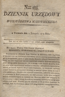 Dziennik Urzędowy Woiewództwa Mazowieckiego. 1819, nr 188 (1 listopad) + dod.