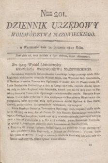 Dziennik Urzędowy Woiewództwa Mazowieckiego. 1820, nr 201 (31 stycznia) + dod.