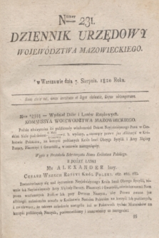 Dziennik Urzędowy Województwa Mazowieckiego. 1820, nr 231 (7 sierpnia) + dod.