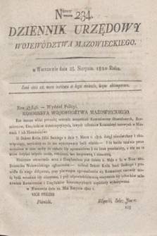 Dziennik Urzędowy Województwa Mazowieckiego. 1820, nr 234 (28 sierpnia) + dod.