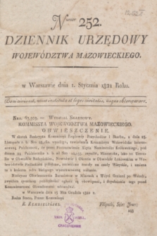 Dziennik Urzędowy Województwa Mazowieckiego. 1821, nr 252 (1 stycznia) + dod.