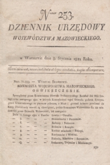 Dziennik Urzędowy Województwa Mazowieckiego. 1821, nr 253 (8 stycznia) + dod.