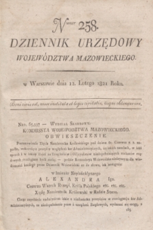 Dziennik Urzędowy Województwa Mazowieckiego. 1821, nr 258 (12 lutego) + dod.