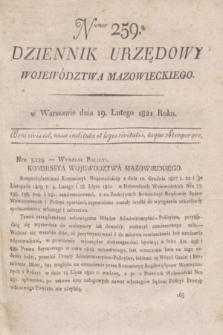 Dziennik Urzędowy Województwa Mazowieckiego. 1821, nr 259 (19 lutego) + dod.