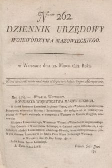 Dziennik Urzędowy Województwa Mazowieckiego. 1821, nr 262 (12 marca) + dod.