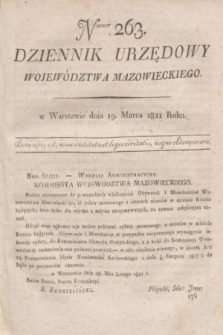 Dziennik Urzędowy Województwa Mazowieckiego. 1821, nr 263 (19 marca) + dod.