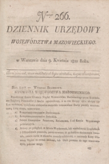 Dziennik Urzędowy Województwa Mazowieckiego. 1821, nr 266 (9 kwietnia) + dod.