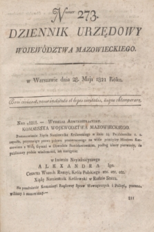 Dziennik Urzędowy Województwa Mazowieckiego. 1821, nr 273 (28 maja) + dod.