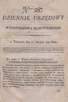 Dziennik Urzędowy Województwa Mazowieckiego. 1821, nr 287 (27 sierpnia) + dod.