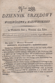 Dziennik Urzędowy Województwa Mazowieckiego. 1821, nr 288 (3 września) + dod.