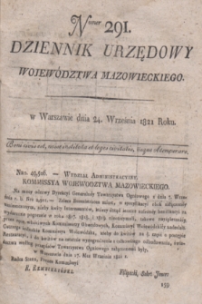 Dziennik Urzędowy Województwa Mazowieckiego. 1821, nr 291 (24 września) + dod.