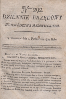 Dziennik Urzędowy Województwa Mazowieckiego. 1821, nr 292 (1 października) + dod.