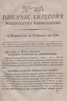 Dziennik Urzędowy Województwa Mazowieckiego. 1821, nr 296 (29 października) + dod.
