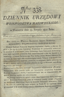 Dziennik Urzędowy Województwa Mazowieckiego. 1822, nr 338 (19 sierpnia) + dod.