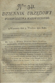 Dziennik Urzędowy Województwa Mazowieckiego. 1822, nr 341 (9 września) + dod.